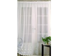 HomeMaison HM690845683 - Cortina visillo (240 x 240 cm), diseño con bordado inferior, color blanco