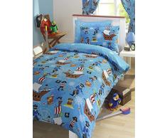 Pirata azul cama infantil con diseño de funda de edredón para niños incluye funda de almohada