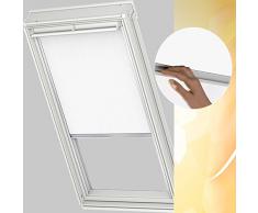 Velux DKL U08 1025S - Estor opaco para ventanas GGL / GPL / GHL / GTL U08 y 808 / GGU / GPU / GHU / GTU U08 (color de la tela blanco 1025 Premium, color de los rieles plateado)