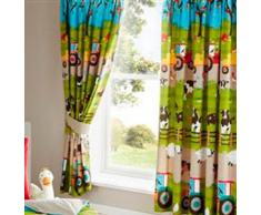 Kids Club - Cortina infantil (167,64 cm x 183 cm), diseño de granja