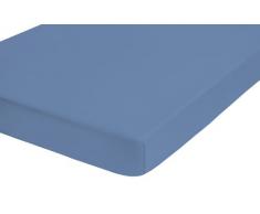 Biberna 77866/282/388 - Sábana bajera ajustable elástica, jersey 97% algodón y 3% elastano, ultrasuave e extensible, para una cama de 120 x 200 cm, hasta 130 x 220 cm, ideal para las camas de agua, color azul oscuro