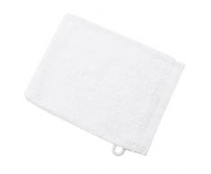 ZOLLNER® Juego de 10 manoplas de baño / guantes de ducha de rizo 16x21 cm, 100% algodón, blanco, con trabilla para colgar, del especialista en textiles para hostelería y gastronomía, serie "Amalfi"