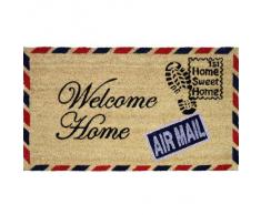 JVL - Felpudo (fibra de coco y PVC, 40 x 70 cm), diseño de carta con texto "Welcome Home"