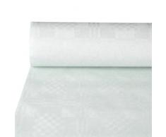 Papstar GmbH 12545 - Mantel de papel con relieve de Damasco (50 x 0,8 m), color blanco