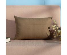 Ucushion Fundas de Cojín Almohada Hecha A Mano Marrón Sin Rellenos Color Liso 100% Algodón Lona Medida 35cm*50cm Decorativos Para Sofá silla Coche Cama Hogar Biblioteca Librería