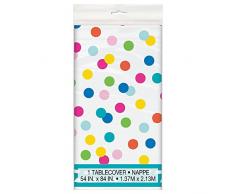 Mantel de Confeti, de plástico, para tarta de cumpleaños, 2,13 x 1,37 m