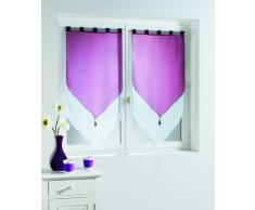 Douceur DIntérieur 1621339 - Douceur dIntérieur - Cortinas con acabado triangular, color Blanco/Aubergine, talla 60 x 90 cm