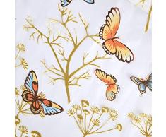Top Finel cortina transparente de paneles para sala de estar,visillo de mariposa,140 cm anchura por 215 cm longitud,ojales,solo panel