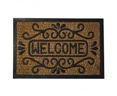 Maurer 5291045 - Felpudo fibra coco y goma welcome 40 x 60 cm, color marrón