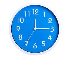 Binwo modernos colorido elegante con estilo silencioso para no marcando Inicio Cocina / sala de estar del reloj de pared 10 pulgadas (Azul)