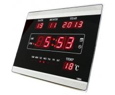 Reloj de pared digital LED Cuarzo Fecha temperatura Bar Cafetería Kiosko LED