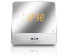 Philips AJ3231/12 - Radio despertador (sintonizador FM, alarma dual y temporizador), plateado