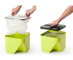 Qualy QL10086G Block - Papelera con tapa (25 x 30 cm, 1,3 kg), color verde