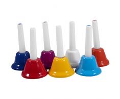 Instrumento de percusion - SODIAL(R) Campana de Mano Campanas -8 Nota Metal Colorido Ninos Musical Juguete Percusion Instrumento
