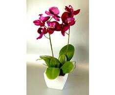 Seda Artificial Rosado Fucsia de Mini Orquídea en un Crisol