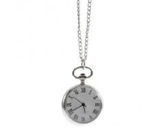 SODIAL(R) Reloj de Bosillo / Collar Dial Redondo Cuarzo Movimiento Mecanico Numero Roma para Hombre Mujer Chica