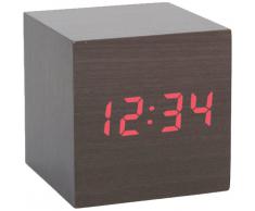 Kikkerland Dark wood - relojes de mesa (60 mm, 60 mm, 60 mm, LED) Negro