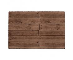 Regenerado Artificial madera patrón alfombrilla de puerta – interior al aire libre neopreno y lavable a máquina, marrón, Small Door Mat