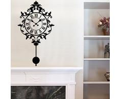 vinilo decorativo "Reloj de péndulo ornamental". Color negro. Medidas: 45x80cm