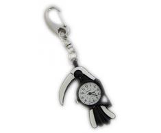 Reloj de bolsillo llavero loro negro y blanco para médicos, enfermeros pila extra