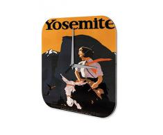 Reloj De Pared Gira Mundial Marke Yosemite montaÒas mujer en burro Plexiglas Imprimido 25x25 cm