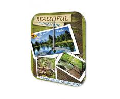 Reloj De Pared Gira Mundial Marke hermoso bosque paisajes Plexiglas Imprimido 25x25 cm