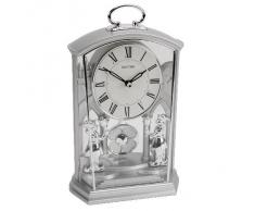 Rhythm Ornate People reloj de mesa con péndulo ultralento, bañado en plata