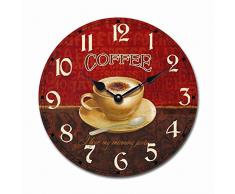 Nostálgico reloj de tazas de café con aspecto envejecido 30 cm alrededor de - Tinas Collection - diseño un poco diferente
