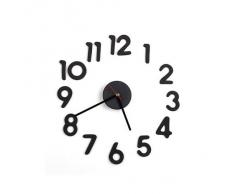 Reloj Adhesivo Pared Movimiento + Número Arábigo DIY Negro