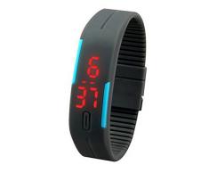 Sannysis Deportes de silicona reloj de pulsera digital LED, color gris
