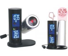 Reloj con alarma, higr-metro, term-metro, estaci-n meteorol-gica y proyector de hora.