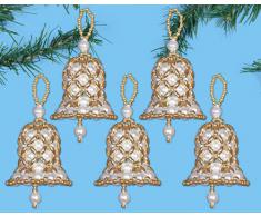Design Works - Adornos para árbol de navidad (cristal), diseño de campana, varios colores