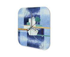 Reloj De Pared Gira Mundial Marke Pintura Embarcadero Plexiglas Imprimido 25x25 cm