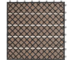 EVERFLOOR WPC marca Gartenfreude (= madera / mezcla de plástico) baldosas de patio perfil macizo marrón, 6 piezas, 40 x 40 cm (aprox. 0,96m2)