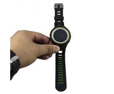 SUNROAD FR800NB 5ATM Reloj Deportivo al Aire Libre Podómetro Cronógrafo Altímetro Barómetro Termómetro Brújula Pantalla LCD Retroiluminación Impermeable Multifunción (Negro)