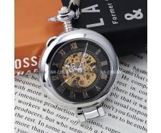 AMPM24 Reloj de bolsillo, Mecánico, Analógico, Caja Plateada WPK023