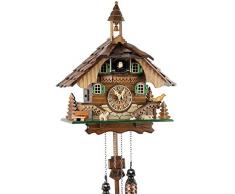 Reloj de cuco de la Selva Negra de madera auténtica con mecanismo de cuarzo a pilas y llamada de cucú - oferta de Uhren-Park Eble - casa de la Selva Negra 32 cm-