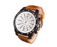 Tongshi Negocios reloj de cuarzo ocasional de los hombres (Café)