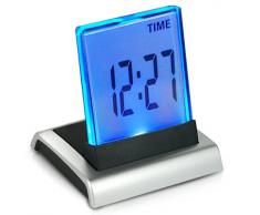 TRIXES RELOJ DESPERTADOR Y TERMÓMETRO LCD DIGITAL LED 7 COLORES