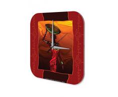 Reloj De Pared Gira Mundial Marke Velo Tarjetas de boda del diseÒo y el sombrero Plexiglas Imprimido 25x25 cm