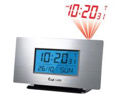 Labs LABS AL805 - Reloj despertador con proyección de la hora y alarma, color aluminio