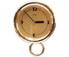 Reloj de pared RHYTHM con péndulo móvil. Bisel dorado, esfera champagne. Diámetro 18 cm Mod.4MP636-R18
