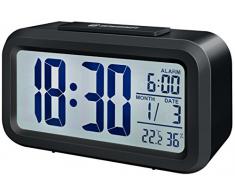 Bresser MyTime - Reloj despertador con pantalla LCD, color negro (importado)