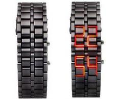589| Reloj unisex Samurai LAVA Iron Japones Hombre/Mujer Digital LED ROJO
