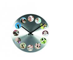 Out of the Blue 79/3081 - Reloj de pared con 12 marcos para fotos (aluminio)
