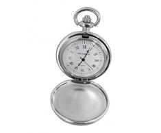 Reloj de Bolsillo Celtic con Motivo de Dragón Rojo, Numerales Romanos y Cadena Total Hunter Steampunk Cosplay PW-74