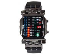 Reloj de pulsera - SODIAL(R)Unisex binario LED reloj Digital muestra de fecha Reloj de pulsera de tendencia de deporte de colores Color del arma