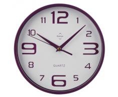 Premier Housewares - Reloj de pared redondo (números grandes y pequeños), color morado