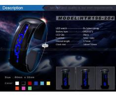 HOTARU Reloj Digital unisex, correa de silicona, color negro, con LED, deportivo HTR206-S