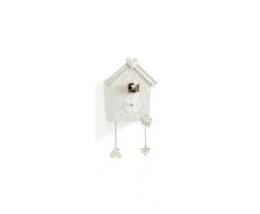 Brandani 55813 - Reloj de cuco blanco y beige con corazón, patrón Provence Margherita